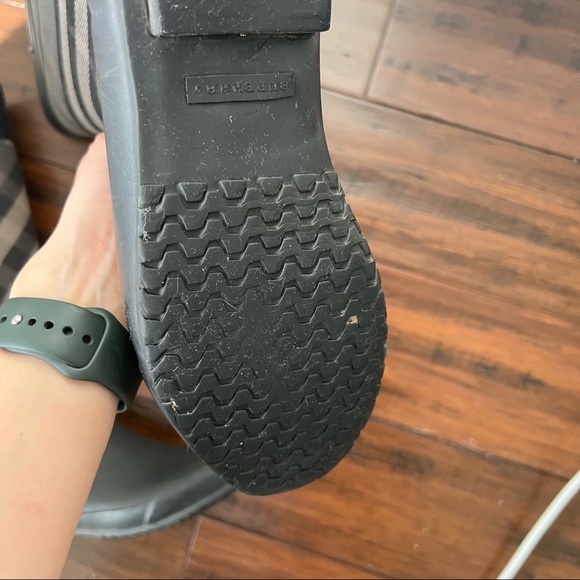 SOLD - Burberry Clemence Rain Boots Black & Grey 38 - Picture 8 of 15